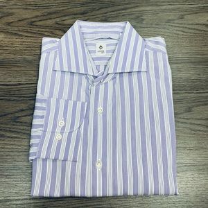 Aster Purple & White Stripe Dress Shirt 16 34/35